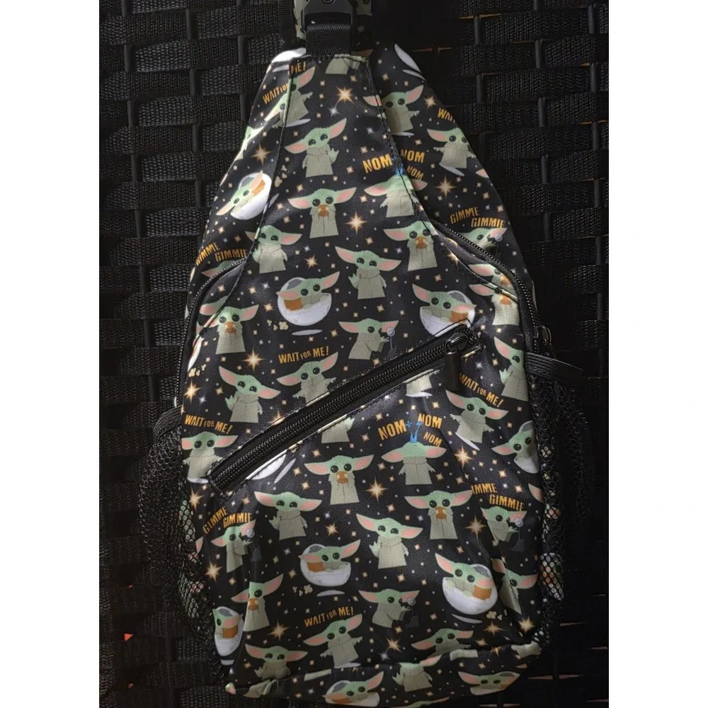 Grogu Baby Yoda Crossbody Sling Backpack Star Wars The Mandalorian Unique Custom